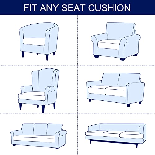 Subrtex Velvet Cushion Covers Strech Couch Cushion Cover Cushion Slipcover For Chair Loveseat Sofa Cushion Furniture Protector Sofa Seat Covers Soft Cushion Slip Cover(Large,Stone Blue) #TOP5