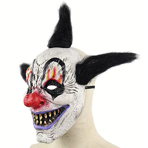Halloween Clown Mask Scary Joker Clown Masks Horror Demon Latex Masks Creepy Halloween Costume Props Full Face Mask for Adults Carnival Cosplay Party Costume Props Fancy Dress Up Accessories - Image 3