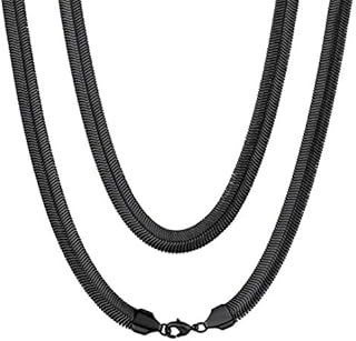 ChainsHouse 8mm Snake Chain Necklace Stainless Steel Herringbone Necklace for Men Women