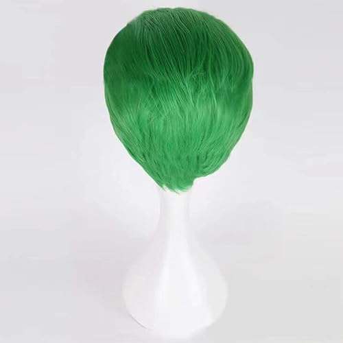Miniatura 5 de Artjosy Joker - Pelucas de cosplay para hombre, estilo Bob corto verde oscuro para fiesta de maquillaje, resistente al calor, peluca de disfraz de