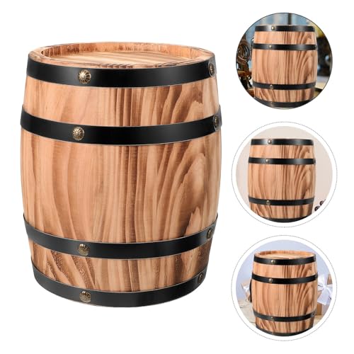 Miniatura 6 de Pamingono Adorno Barril De Vino De Madera Natural Tamaño 20x16 Cm Color Marrón Medio Decoración Vintage Para Bar Cocina Y Jardín Accesorio Decorativo Para Fiestas Y Paisajismo