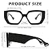 Hycredi Thick Frame Blue Light Glasses for Women Men Fashion Oversized Square Computer Gaming Eyeglasses with Clear Lens-Black