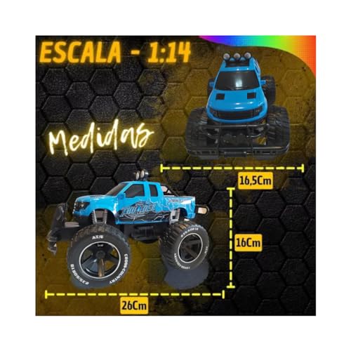 Carrinho Recarregavel 4x4 Controle Remoto 7 Funções C/Led (Azul)