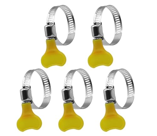 LonESA 14-Pack Yellow Stainless Steel Hose Clamps, 22-32mm (7/8"-1 1/4")