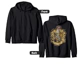 Harry Potter Hufflepuff Knitted Patch Damaged Zip Hoodie
