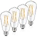 Dimmable Vintage LED Edison Bulbs 60 Watt Equivalent, Eye Protection Led Bulb with 95+ CRI, Warm White 2700K, ST58 Antique LED Filament Bulbs, E26 Medium Base, Pack of 4
