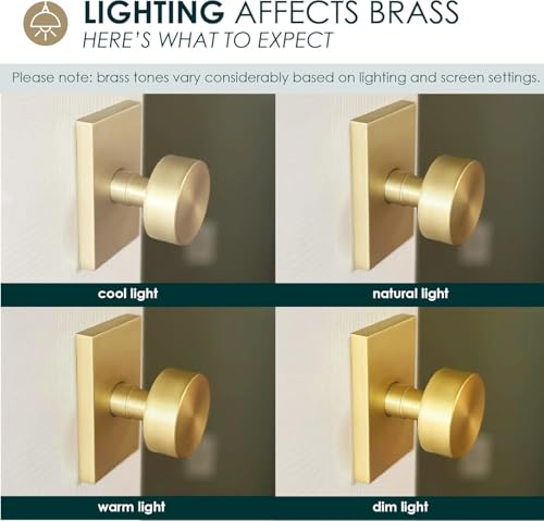 Mega Handles Laura Dummy Door Knob - 2 Pack Heavy Duty Gold Door Knob, Non-Turning Dummy Door Knobs for Hallway Closet & French Doors, Single Side, Fits All Standard Door Sizes - Satin Brass by Mega Handles - Used condition - US$51.61