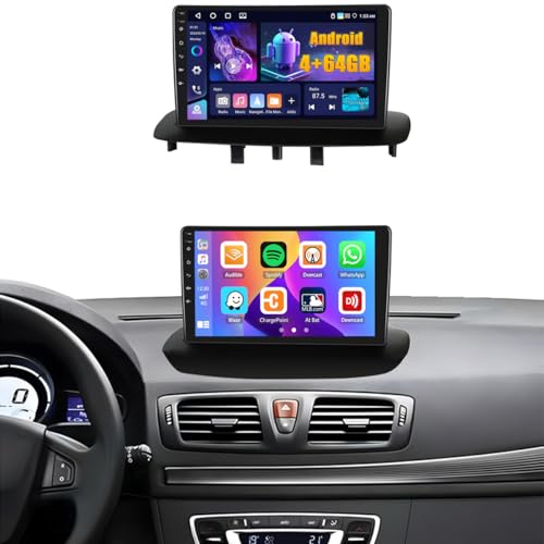 Autoradio Megane 3 résolvant les problèmes de GPS obsolète avec écran tactile 9''