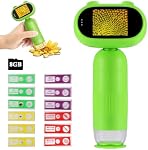 Microscope, Digital Microscope,Holding Magnifying Glasses，2’’ IPS Eye-Protecting Screen,2 MP,1080P,8 LED Lights,with 8GB Card and 12 Slices.