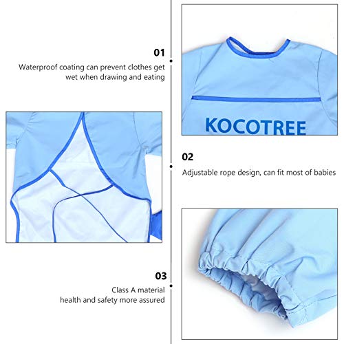 Amosfun Babador de Alimentação de Bebê Unicórnio Azul à Prova D'água Avental de Bebê Unicórnio de D