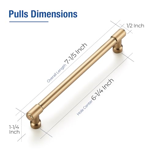 JOY DECOR 5 Pack 6-1/4 Inch Champagne Bronze Cabinet Handles Modern Dresser Drawer Pulls Kitchen Cabinet Hardware for Cupboard Door Handles by JOY DECOR - Image 3