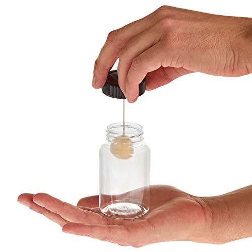 6-Pack Clear Bottle Wool Daubers With Ball Brush For Diy Projects, Arts And Crafts, Gluing, Leather Dye Tool With Applicator, Plastic Empty Bottle (120 Ml Capacity) #TOP6