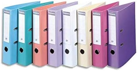 Exacompta Lever Arch File 70 mm Spine PVC Plastic Assorted Pastel Colours Pack of 5