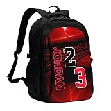 Basketball Jordan Fans 16IN Laptop Backpack Work Travel College Anti Theft Durable Travel Daypack Wi