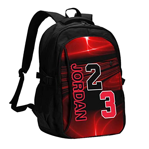 Basketball Jordan Fans 16In Laptop Backpack Work Travel College Anti Theft Durable Travel Daypack With Usb Charging Port Best Gift For Men Women #TOP26