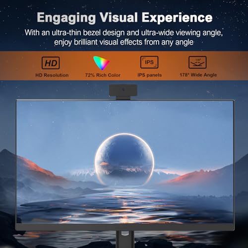 Image of 24 inch All-in-One Desktop Computer PC, FHD Display Monitor i5 Quad-Core Processor, 8GB, 512GB SSD, Dual-Band Wi-Fi, Bluetooth, 6 USB, HDMI, VGA for Office Gaming Home Study