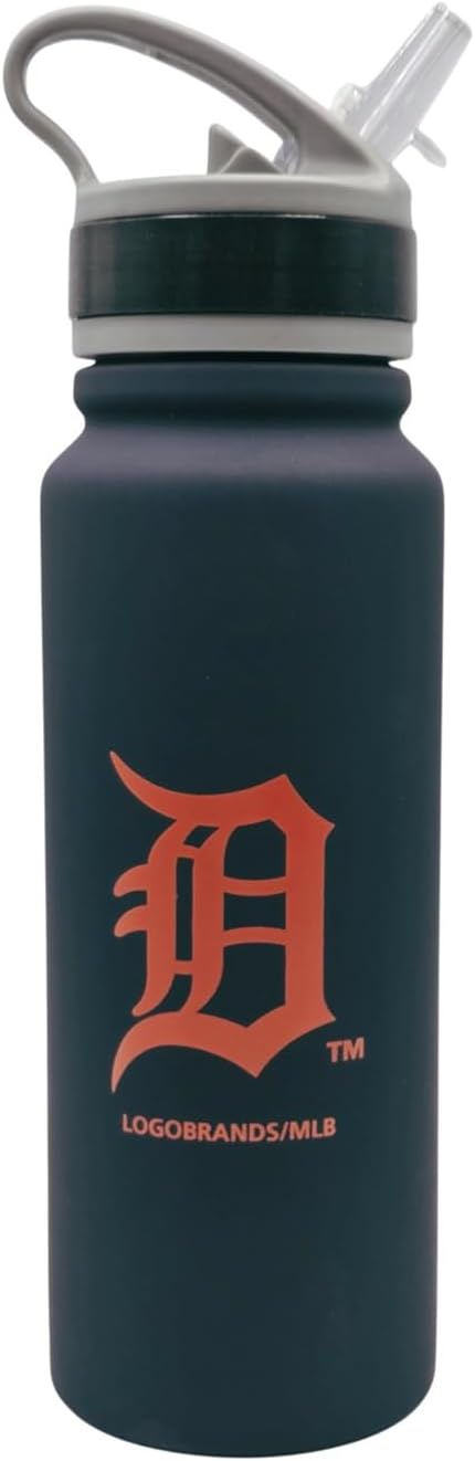 Logo Brands MLB Stainless Steel Flip Top Sports Bottle 25oz (Chicago Cubs)
