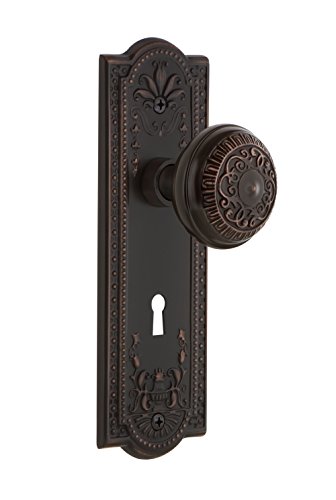 Nostalgic Warehouse Meadows Plate with Keyhole Egg & Dart Knob, Privacy - 2.75", Timeless Bronze