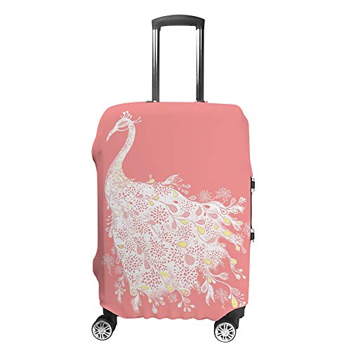 Housse de transport lavable valise accessoire voyage motif paon
