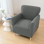 Stretch Mid Century Modern Armchair Slipcover 1-Piece Armchair Slipcovers for Living Room Furniture Protector (Dark Grey) - Image 4