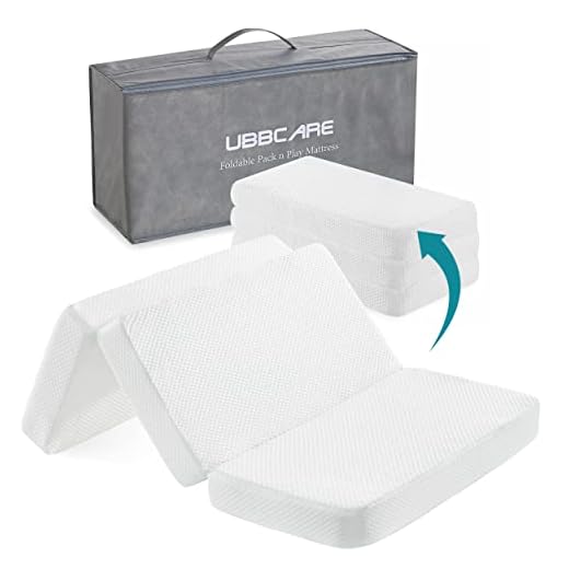 Fitted Foldable Memory Foam Pack n Play Mattress Pad Portable Playard Mattresses 38X26x3 with Washable Cover & Storage Bag