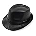 FedoraSale Faux Leather Fedora Hat - Black