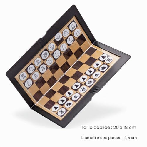 Tongdejing Jeu d'échecs magnétique pliable, mini poche pour étudiant, portable, amusant, magnétique, pliable, pour voyages et école, 2 joueurs, âge recommandé : 60+ – vue 8