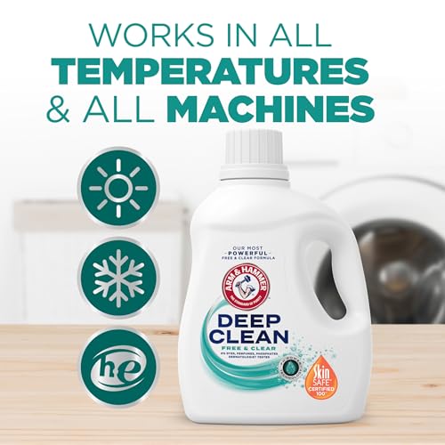 ARM & HAMMER Deep Clean Free & Clear Liquid Laundry Detergent, Free of Dyes, and Perfumes, Dermatologist Tested, 75 Fl Oz, 50 Loads - image 9