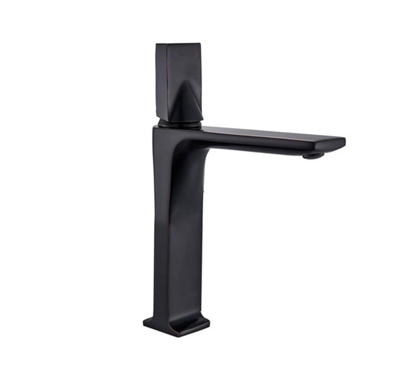 Grifo de fregadero negro mate de latón monomando corto para agua caliente y fría