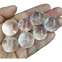 MOKACRYSTAL 20MM Natural Clear Quartz Stone Circular Sphere Crystals 7pc