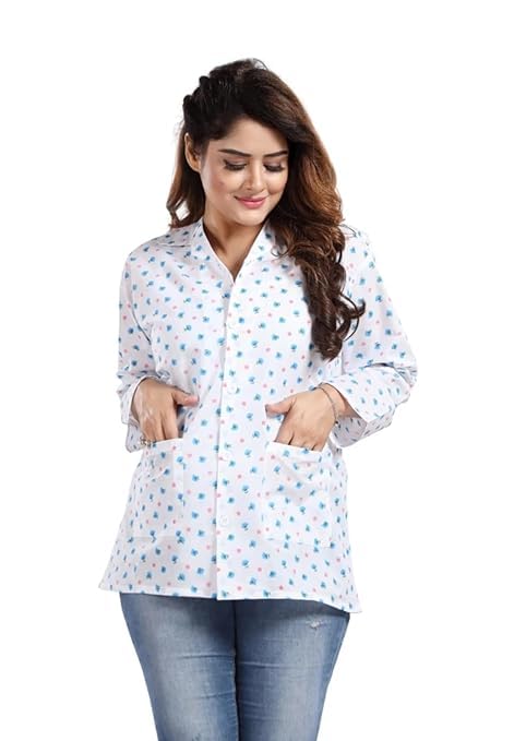 abrav Summer Coat for Women, Cotton, Lightweight, Breathable, Long Sleeve, Notch Collar, Button Closure, Design May Vary (Assorated Print)-picture-26