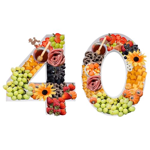 12" Fillable Cardboard Number Shaped Gift Grazing Charcuterie Board Paper Container (40)