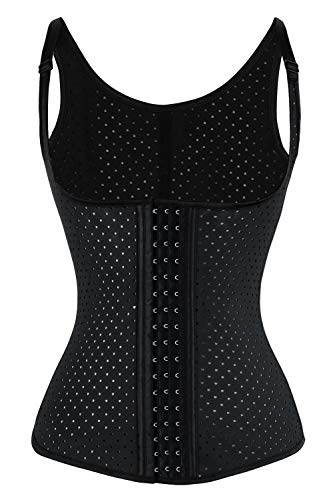 Charmian Women's Spiral Steel Boned Waist Training Underbust Corset Vest Black Small