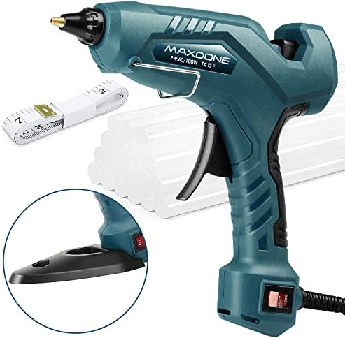 Hot Glue Gun Kit Glue Gun - MAXDONE Craft Glue Gun Full Size(Not Mini) Glue Guns Heavy Duty Hot Glue Gun with 12pcs Glue Sticks(0.43'' x 8") 60/100w for DIY Art