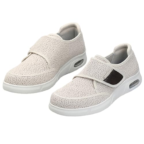 Diabetic Shoes Slip On for Men Women Wide Width Slippers Lightweight Adjustable Womens Walking Shoes for Elderly Swollen Feet Arthritis Edema