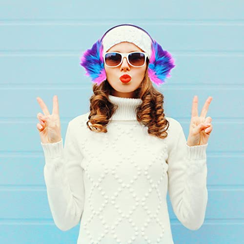 Abaodam Women Ear Muff Winter Warm Fluffy Earmuffs, Girls Faux Fur Ear Warmer Plush Muff Colorful Outdoor Ear Warmers ( Purple ) #TOP2
