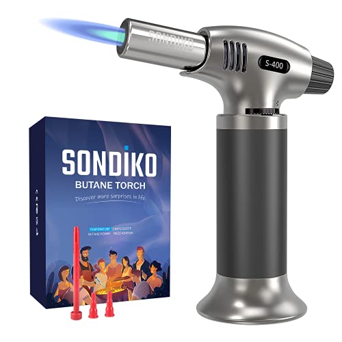 Sondiko Küchenbrenne Flambierbrenner mit Geschenkbox-Verpackung, Nachfüllbar Butangasbrenner, für alle Butan-Tanks mit…