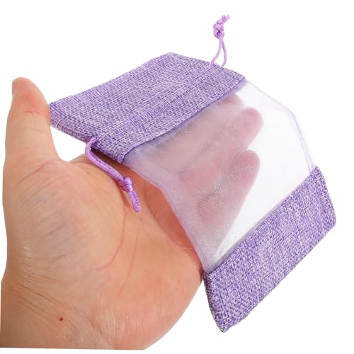 Cabilock 10 sacos de sachet lavanda vacíos con cordón miniatura 3