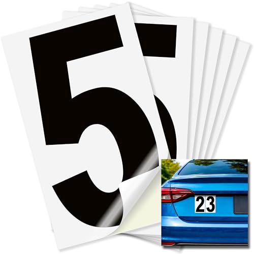 iSYFIX Black Vinyl Number 5 (Five) Stickers, 5 Inch, 6 Pack