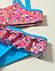 Haute pression Baby-Mädchen Maillot de Bain Deux Pièces Layette Uni Rose Imprimé Coloré Kleinkind-Schwimmwindel, Mehrfarbig, 4 Jahre
