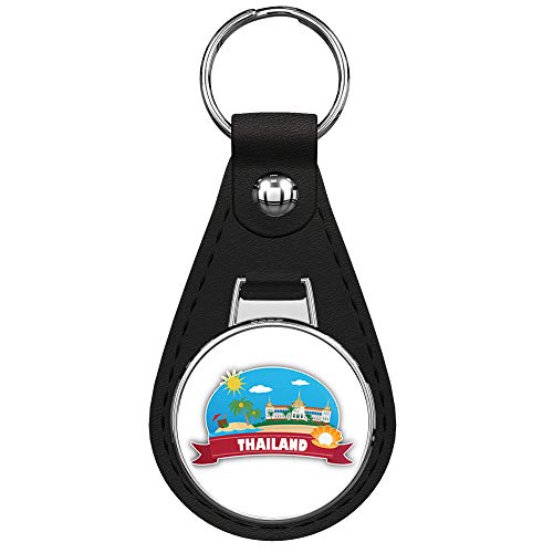 Rasso Graphic Studio Thailand Label Travel Keychain Black Premium Leather