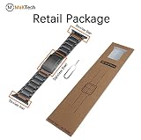 MaKTech Tytanowa Opaska,Pięcioczęściowa Metalowa Bransoleta z Klamrą w Kolorze Szylkretowym,dla Apple Watch Seria 11/10/9/8/7,SE 3/2/1 [2025] (42mm/41mm/40mm,Kosmiczna Szarość)