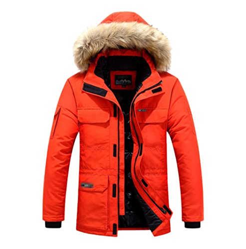 Parka d'hiver homme chaud et imperméable style décontracté rouge