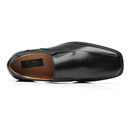 Image of Brown Leather Slip-On Loafers for Men by La Milano