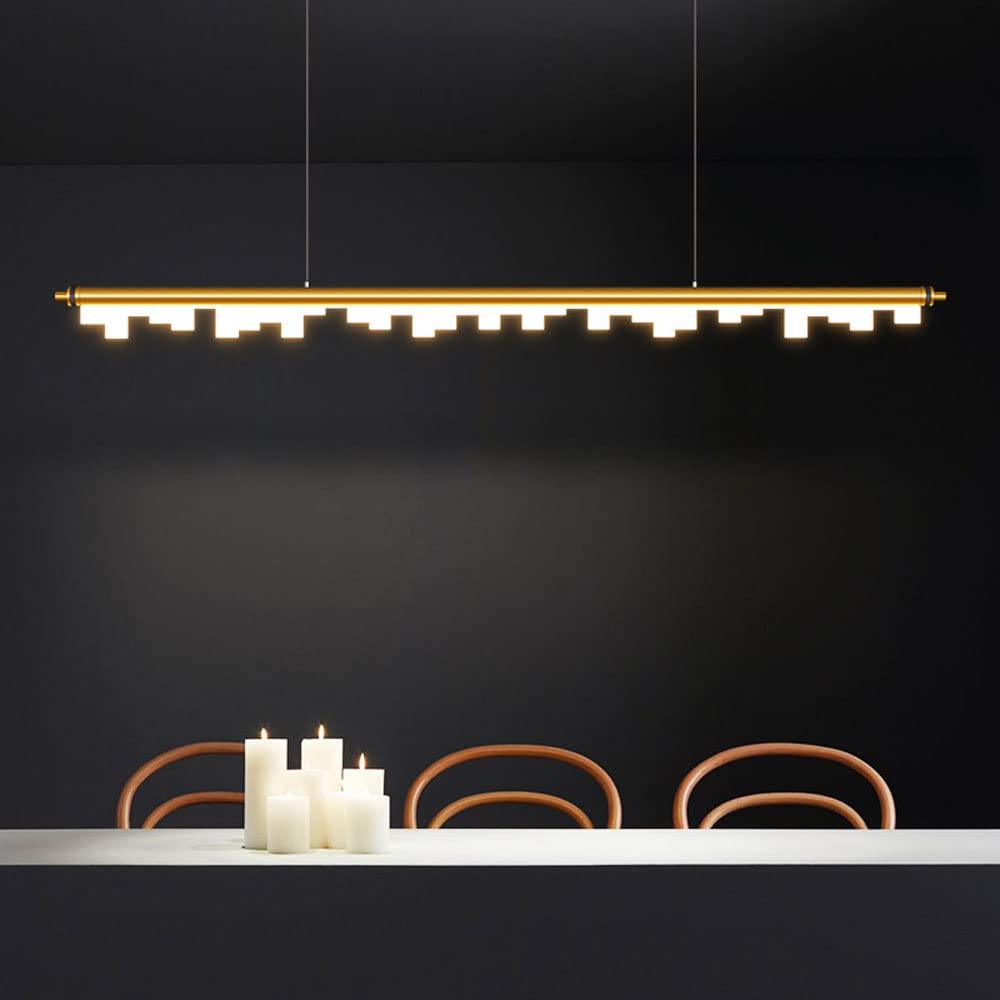 Nowoczesna lampa wisząca LED z długim paskiem, ściemniana, aluminiowa, liniowa lampa wisząca do biura, wyspy kuchennej, żyrandol, lampa wisząca, stabilizacja