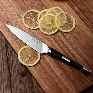 Miniatura 7 de linoroso Cuchillo de pelar para frutas, cuchillo de cocina pequeño ultra afilado, cuchillo de pelar de acero inoxidable alemán de alto carbono
