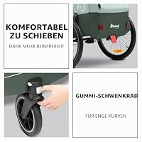hauck Dryk Duo Plus Fahrradanhänger & Buggy 2 Kinder mit Federung, Green – Ansicht 6