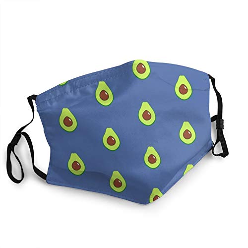 Preisvergleich Produktbild Avocado-Gemüse Auf Blau Wiederverwendbarer Gesichtsbedeckung Sturmhaube Waschbare Outdoor-Nase Mundbedeckung Mode Für Unisex-Männer Frauen