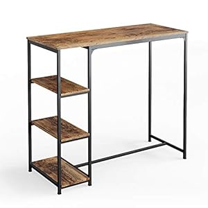 Vicco Fyrk Bartafel, bistrotafel, keukentafel, 120 x 50 cm, met 3 legplanken, statafel