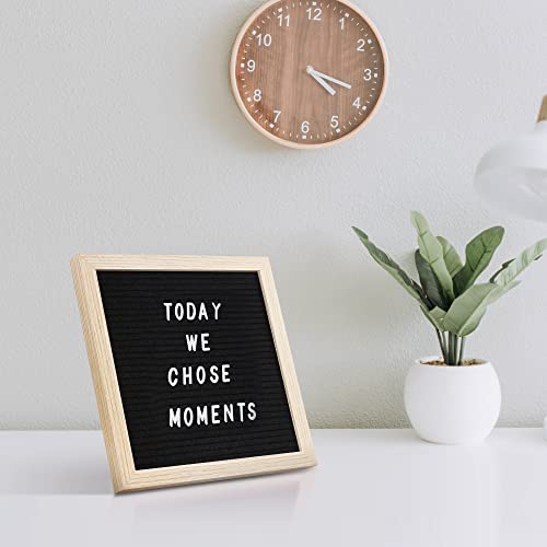 Towjaw Letter Board 10X10 Inch,Black Message Board Word Classroom Decor,Frame Wooden Letter Board For Baby Announcements,First Day Of School Board, Gray Felt Letter Board With White Letters #TOP4
